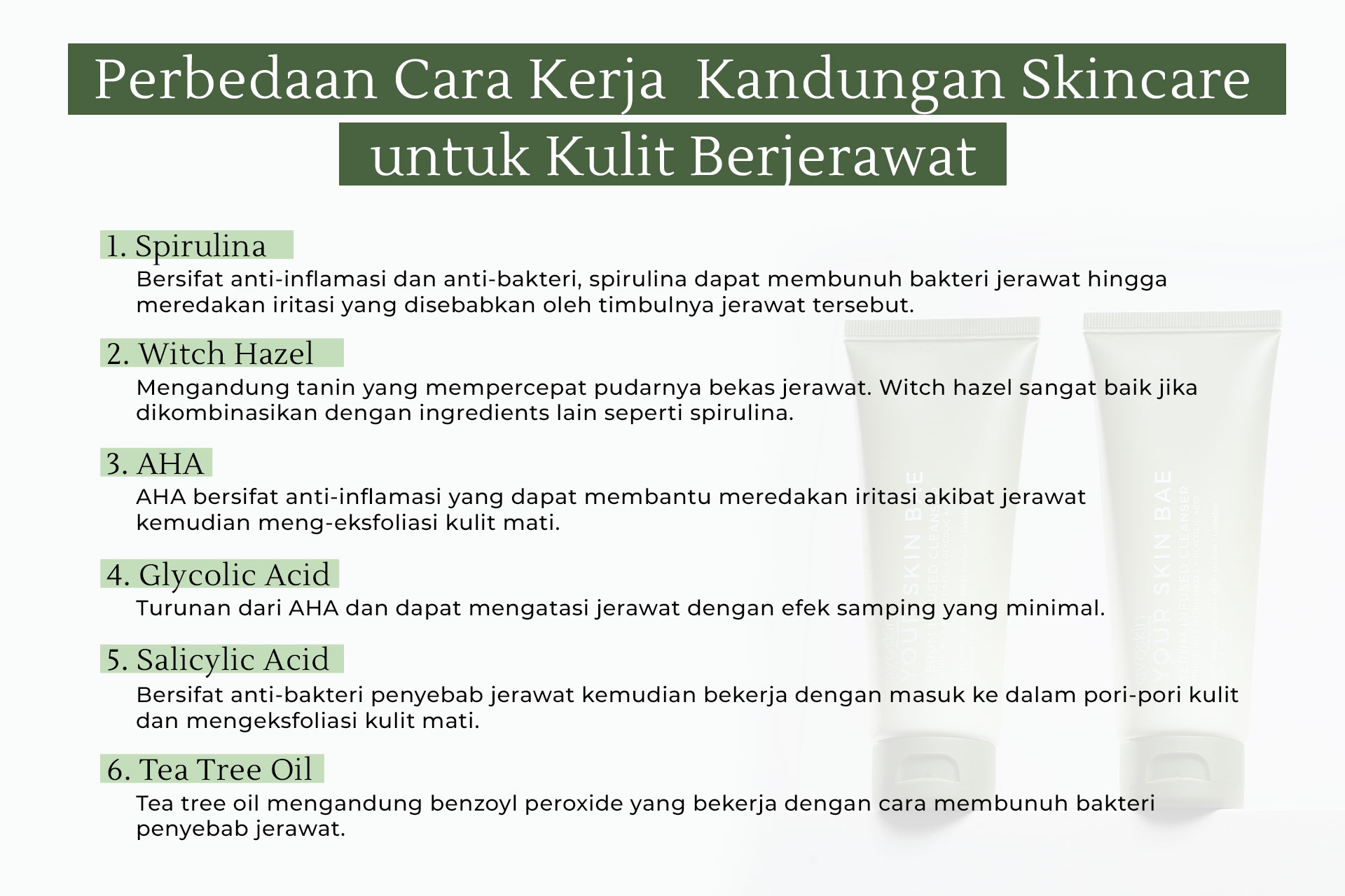 Kandungan Skincare Untuk Kulit Berminyak Dan Berjerawat